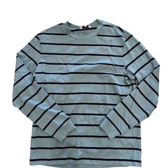 CLUB MONACO Blue Striped Long Sleeve Crewneck Shirt NEW without tags never worn - Picture 1 of 4